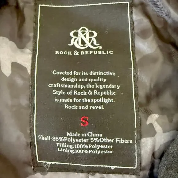 NWT Rock & Republic men’s S wool blend bomber military field jacket Six pockets! - Picture 5 of 7